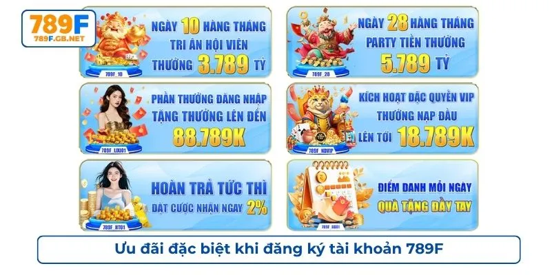 Ưu đãi đặc biệt khi đăng ký tài khoản 789F
